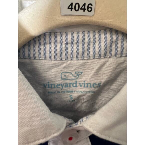 Vineyard Vines Girls Navy and White Stripe Dress Sz S - Picture 3 of 3